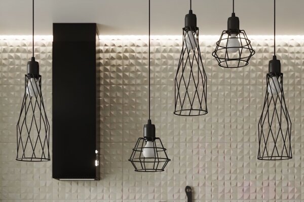 Sollux SL.1165 - Lampadario a sospensione con filo SUBA 1xE27/15W/230V nero