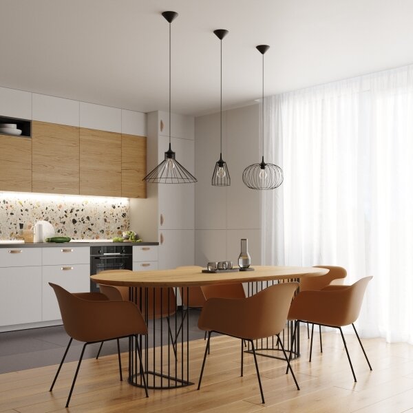 Sollux SL.1185 - Lampadario a sospensione con filo TSUNO 1xE27/15W/230V nero