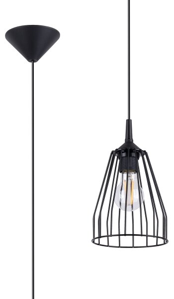 Sollux SL.1205 - Lampadario a sospensione con filo LEYO 1xE27/15W/230V nero