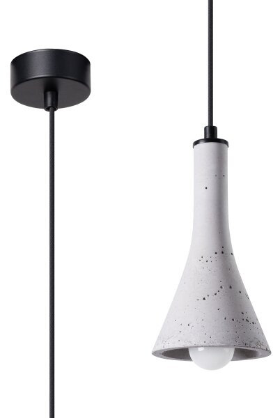 Sollux SL.1223 - Lampadario a sospensione con filo REA 1xE14/12W/230V calcestruzzo