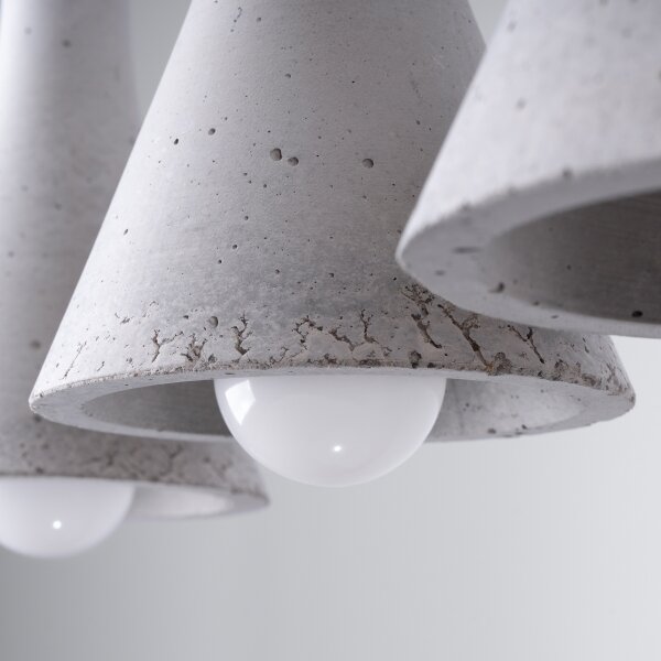 Sollux SL.1225 - Lampadario a sospensione con filo REA 3xE14/12W/230V calcestruzzo