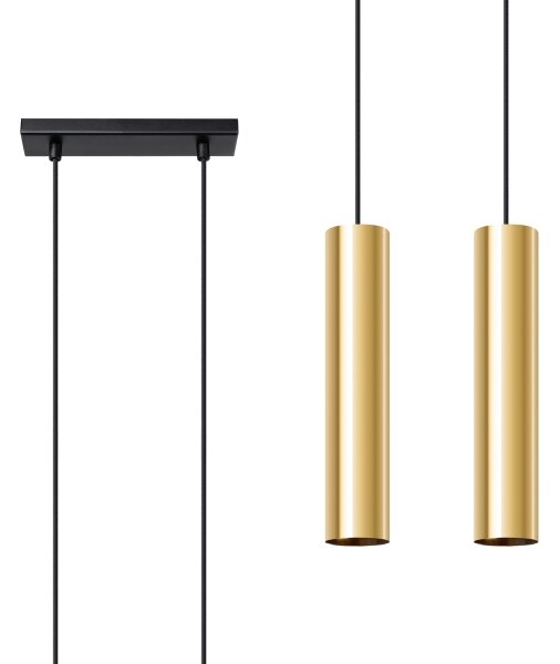 Sollux SL.1241 - Lampadario a sospensione con filo LAGOS 2xGU10/10W/230V oro
