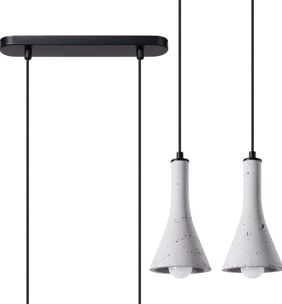 Sollux SL.1224 - Lampadario a sospensione con filo REA 2xE14/12W/230V calcestruzzo