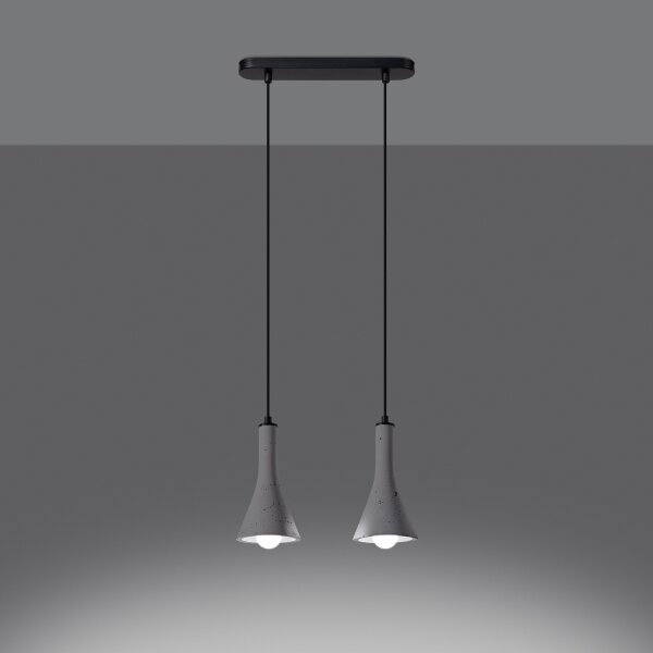 Sollux SL.1224 - Lampadario a sospensione con filo REA 2xE14/12W/230V calcestruzzo