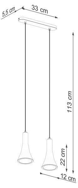 Sollux SL.1224 - Lampadario a sospensione con filo REA 2xE14/12W/230V calcestruzzo