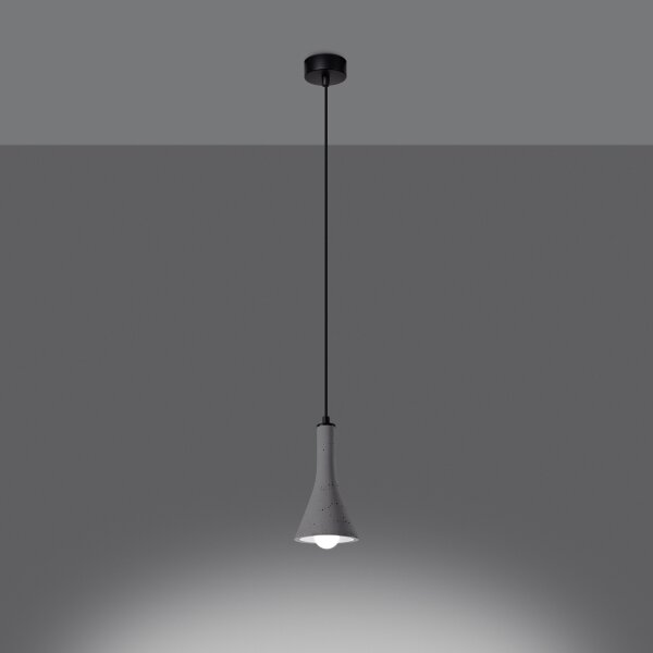 Sollux SL.1223 - Lampadario a sospensione con filo REA 1xE14/12W/230V calcestruzzo
