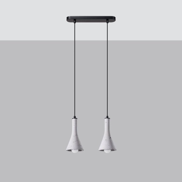 Sollux SL.1224 - Lampadario a sospensione con filo REA 2xE14/12W/230V calcestruzzo