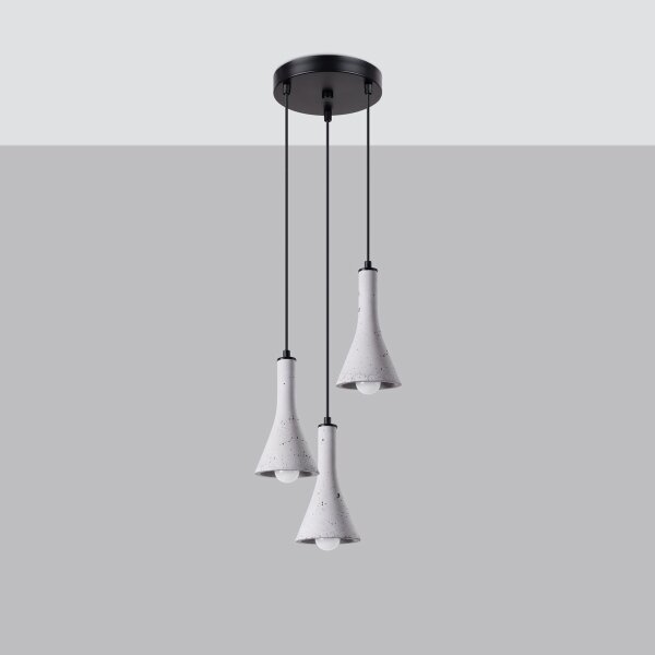 Sollux SL.1226 - Lampadario a sospensione con filo REA 3xE14/12W/230V calcestruzzo