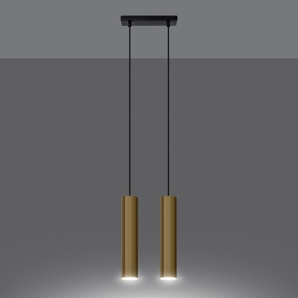 Sollux SL.1241 - Lampadario a sospensione con filo LAGOS 2xGU10/10W/230V oro