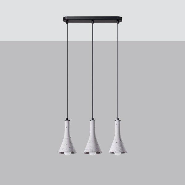 Sollux SL.1225 - Lampadario a sospensione con filo REA 3xE14/12W/230V calcestruzzo