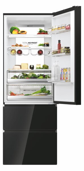 Haier Frigorifero Combinato 3 Porte Capacit 483 Litri Classe energetica D Raffreddamento No Frost colore Nero - HTW7720DNGB 3D 70 Serie 7