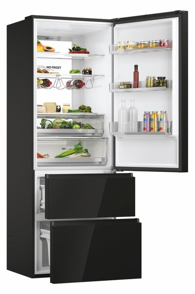 Haier Frigorifero Combinato 3 Porte Capacit 483 Litri Classe energetica D Raffreddamento No Frost colore Nero - HTW7720DNGB 3D 70 Serie 7