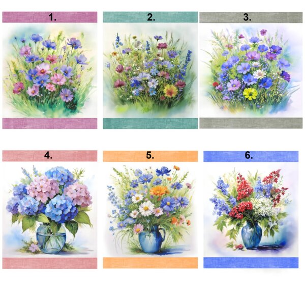 Strofinaccio da cucina in cotone con stampa digitale "Armonia floreale" MIGU23-3 50x70 cm