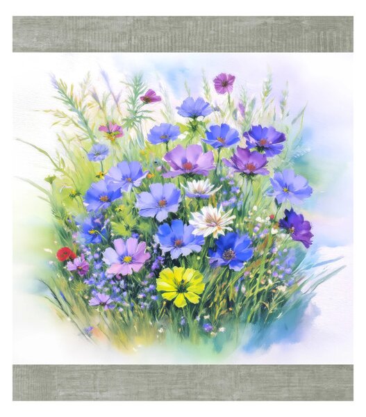 Strofinaccio da cucina in cotone con stampa digitale "Armonia floreale" MIGU23-3 50x70 cm