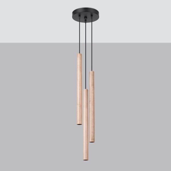 Sollux SL.1268 - Lampadario a sospensione con filo PASTELO 3xG9/8W/230V legno