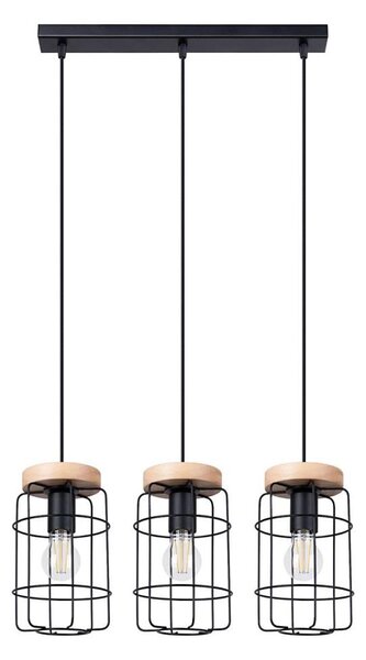 Sollux SL.1264 - Lampadario a sospensione con filo GOTTO 3xE27/15W/230V nero