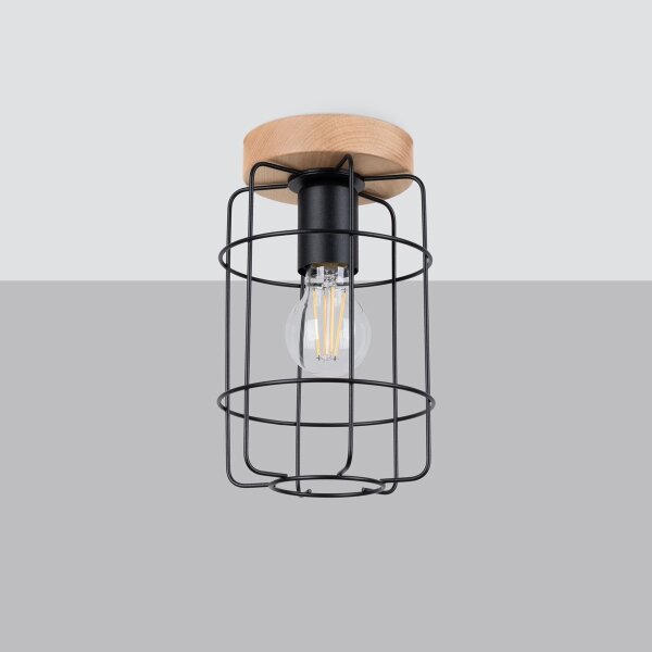 Sollux SL.1262 - Plafoniera GOTTO 1xE27/15W/230V nero