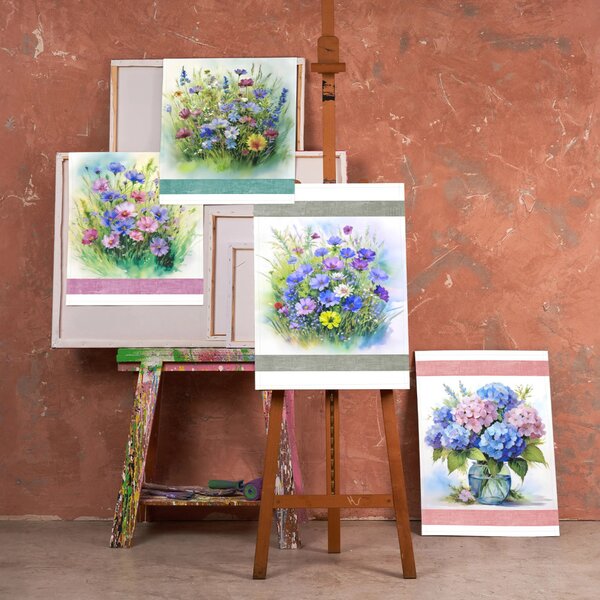 Strofinaccio da cucina in cotone con stampa digitale "Armonia floreale" MIGU23-3 50x70 cm