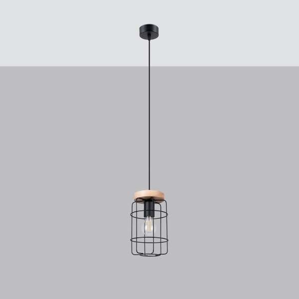 Sollux SL.1263 - Lampadario a sospensione con filo GOTTO 1xE27/15W/230V nero
