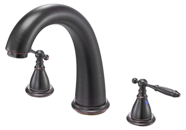 Miscelatore per bagno - Miscelatore per lavabo - Set di miscelatori per bagno - Miscelatore per bagno con 3 fori - Miscelatore per lavabo - Acciaio inossidabile, finitura bronzo