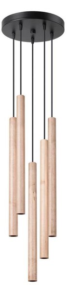 Sollux SL.1270 - Lampadario a sospensione con filo PASTELO 5xG9/8W/230V legno