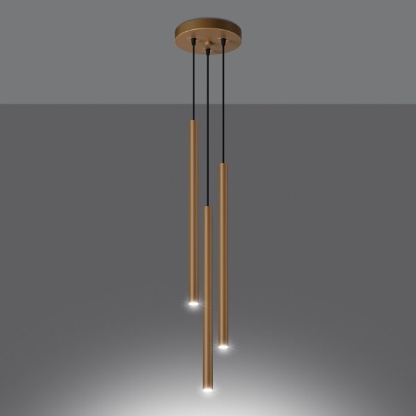 Sollux SL.1172 - Lampadario a sospensione con filo PASTELO 3xG9/8W/230V oro