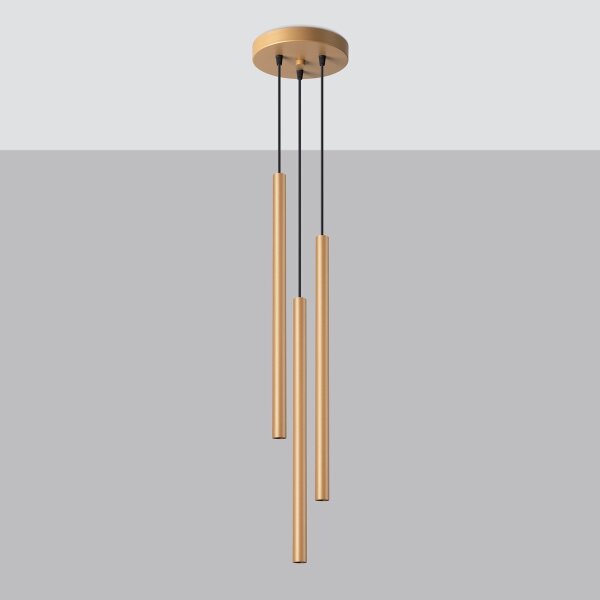 Sollux SL.1172 - Lampadario a sospensione con filo PASTELO 3xG9/8W/230V oro