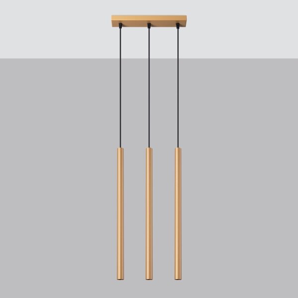 Sollux SL.1171 - Lampadario a sospensione con filo PASTELO 3xG9/8W/230V oro