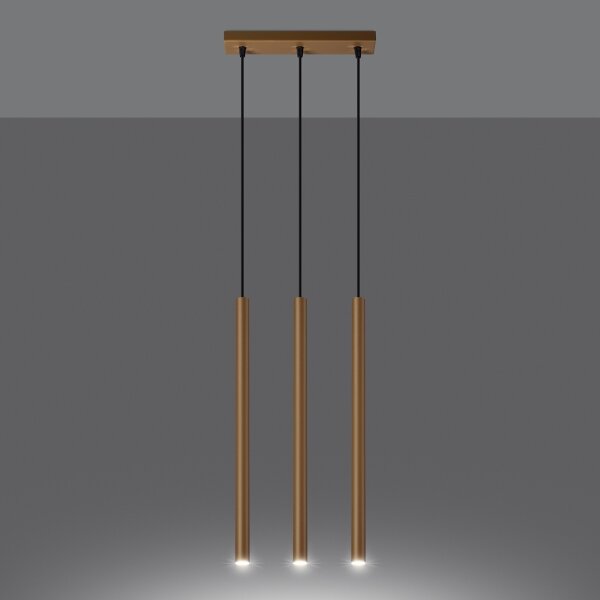 Sollux SL.1171 - Lampadario a sospensione con filo PASTELO 3xG9/8W/230V oro