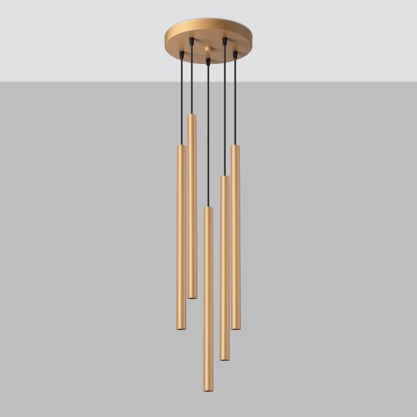 Sollux SL.1174 - Lampadario a sospensione con filo PASTELO 5xG9/8W/230V oro