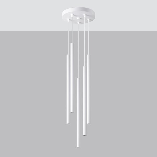 Sollux SL.1175 - Lampadario a sospensione con filo PASTELO 5xG9/8W/230V bianco