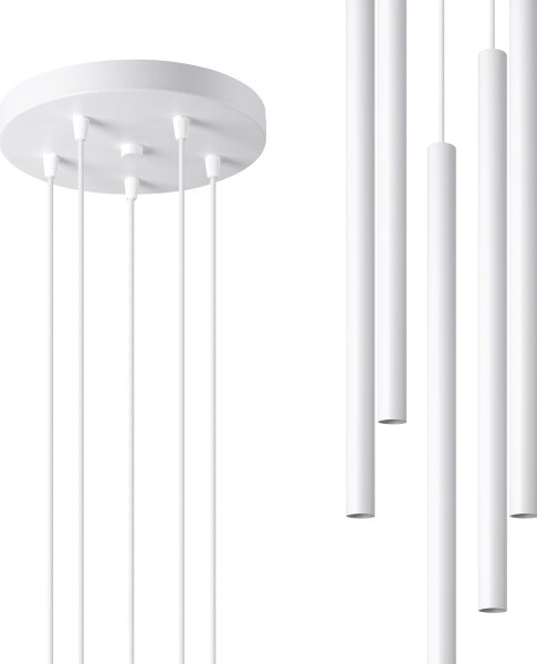 Sollux SL.1175 - Lampadario a sospensione con filo PASTELO 5xG9/8W/230V bianco