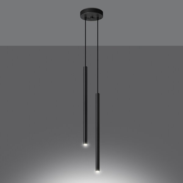 Sollux SL.1304 - Lampadario a sospensione con filo PASTELO 2xG9/8W/230V nero