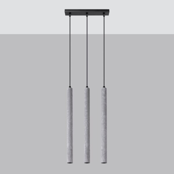 Sollux SL.1272 - Lampadario a sospensione con filo PASTELO 3xG9/8W/230V calcestruzzo