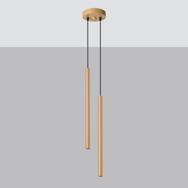 Sollux SL.1305 - Lampadario a sospensione con filo PASTELO 2xG9/8W/230V oro