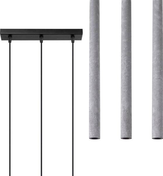 Sollux SL.1272 - Lampadario a sospensione con filo PASTELO 3xG9/8W/230V calcestruzzo