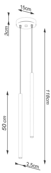 Sollux SL.1304 - Lampadario a sospensione con filo PASTELO 2xG9/8W/230V nero