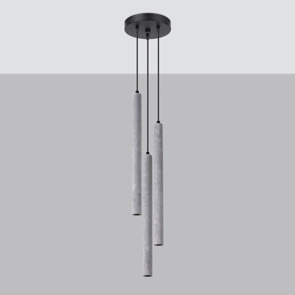 Sollux SL.1273 - Lampadario a sospensione con filo PASTELO 3xG9/8W/230V calcestruzzo