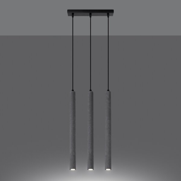 Sollux SL.1272 - Lampadario a sospensione con filo PASTELO 3xG9/8W/230V calcestruzzo