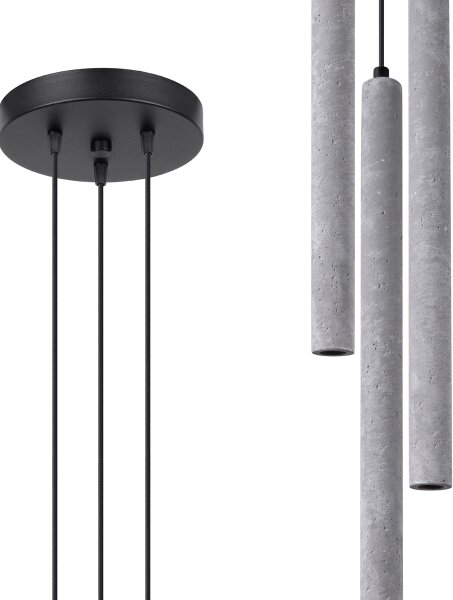 Sollux SL.1273 - Lampadario a sospensione con filo PASTELO 3xG9/8W/230V calcestruzzo