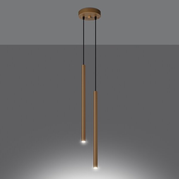Sollux SL.1305 - Lampadario a sospensione con filo PASTELO 2xG9/8W/230V oro
