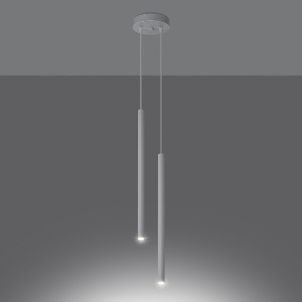 Sollux SL.1303 - Lampadario a sospensione con filo PASTELO 2xG9/8W/230V bianco