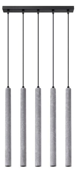 Sollux SL.1274 - Lampadario a sospensione con filo PASTELO 5xG9/8W/230V calcestruzzo