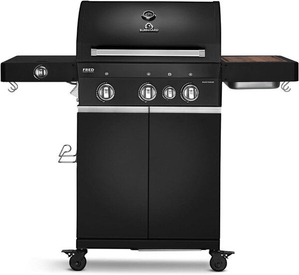 Barbecue a gas con 3 bruciatori - Griglia a gas - Barbecue da esterno - Piano cottura a gas - Carrello per barbecue - Bruciatore infrarosso posteriore da 900°C