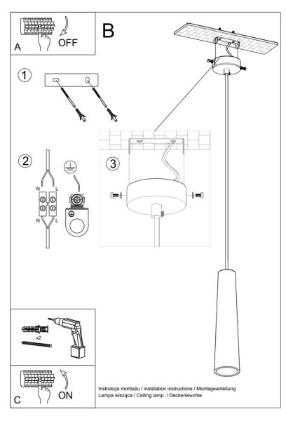 Sollux SL.0845 - Lampadario a sospensione con filo ELECTRA 1xGU10/40W/230V