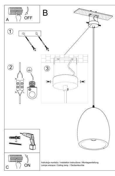 Lampadario su filo FLAWIUSZ 1xE27/60W/230V