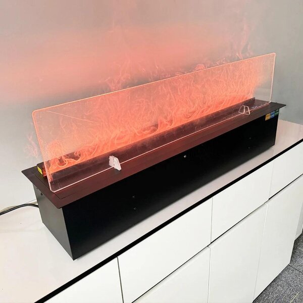 Aroma Mist: Camino a gas con diffusore di profumo - Camino a vapore - Camino a LED - Diffusore di profumo integrato - Modello da incasso, 1800 mm