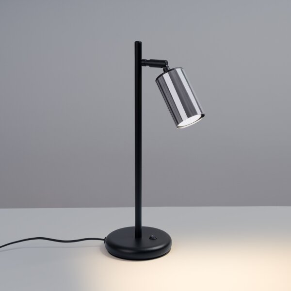 Sollux SL.1373 - Lampada da tavolo WINX 1xGU10/10W/230V nero/cromo