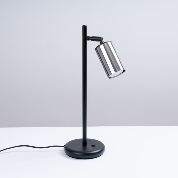 Sollux SL.1373 - Lampada da tavolo WINX 1xGU10/10W/230V nero/cromo