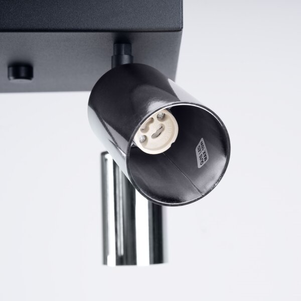 Sollux SL.1370 - Faretto WINX 4xGU10/10W/230V nero/cromo